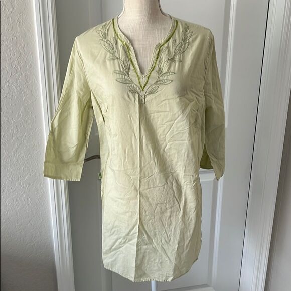 Avon Liv Collection Cream and Green Fabric - Picture 1 of 6